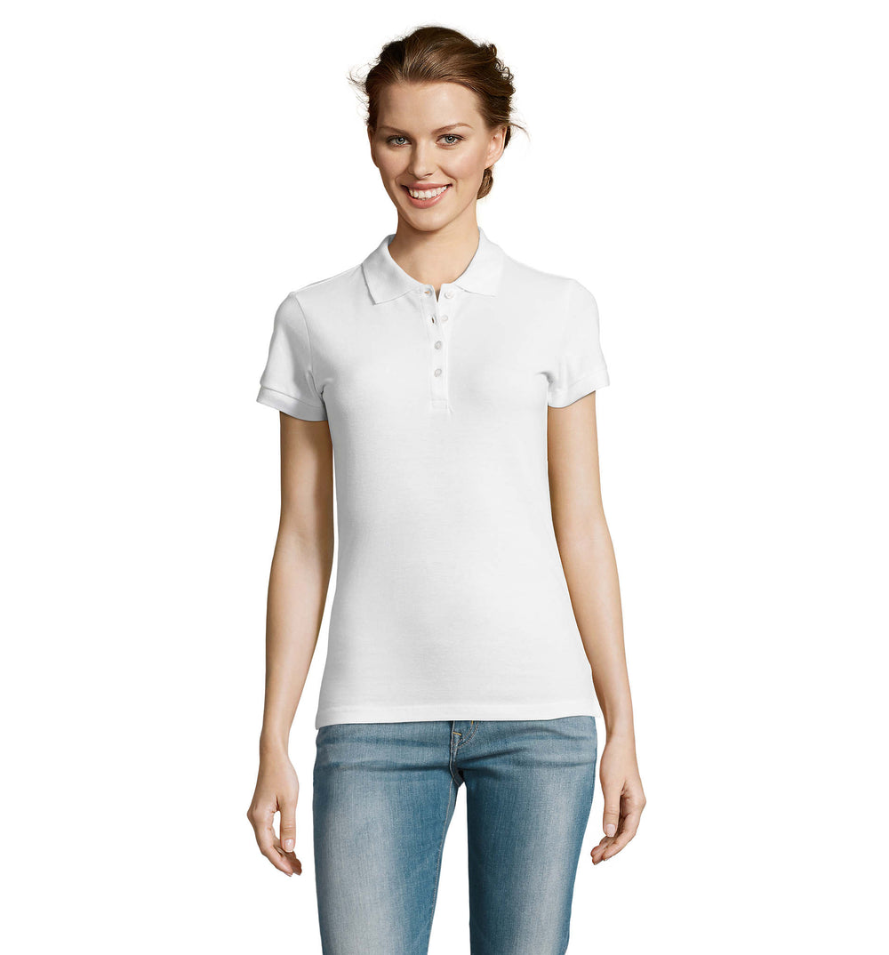 Dames polo 210 g People in wit