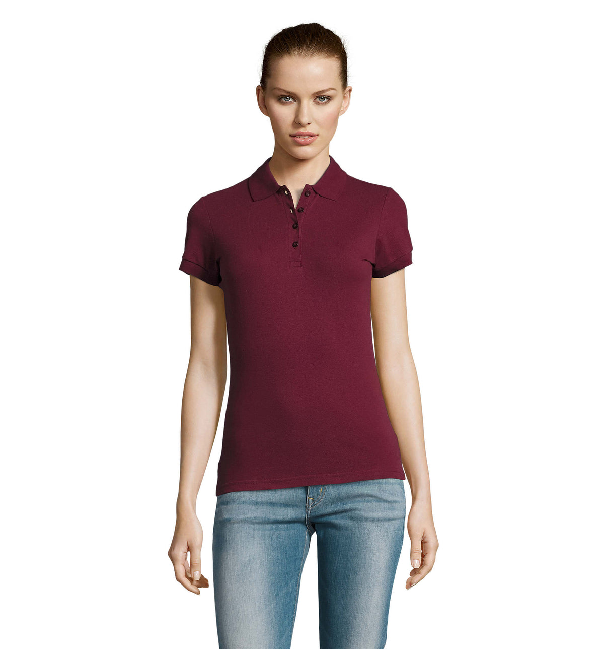 Dames polo 170 g Passion in burgundy
