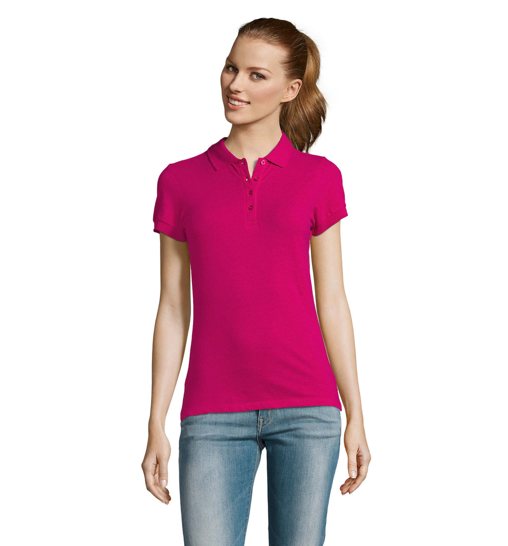 Dames polo 170 g Passion in fuchsia