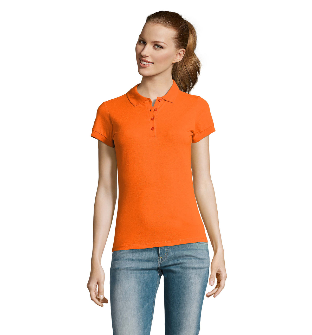 Dames polo 170 g Passion in oranje