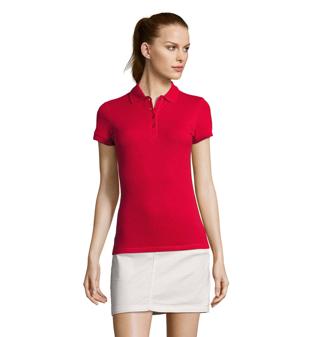 Dames polo 170 g Passion in rood