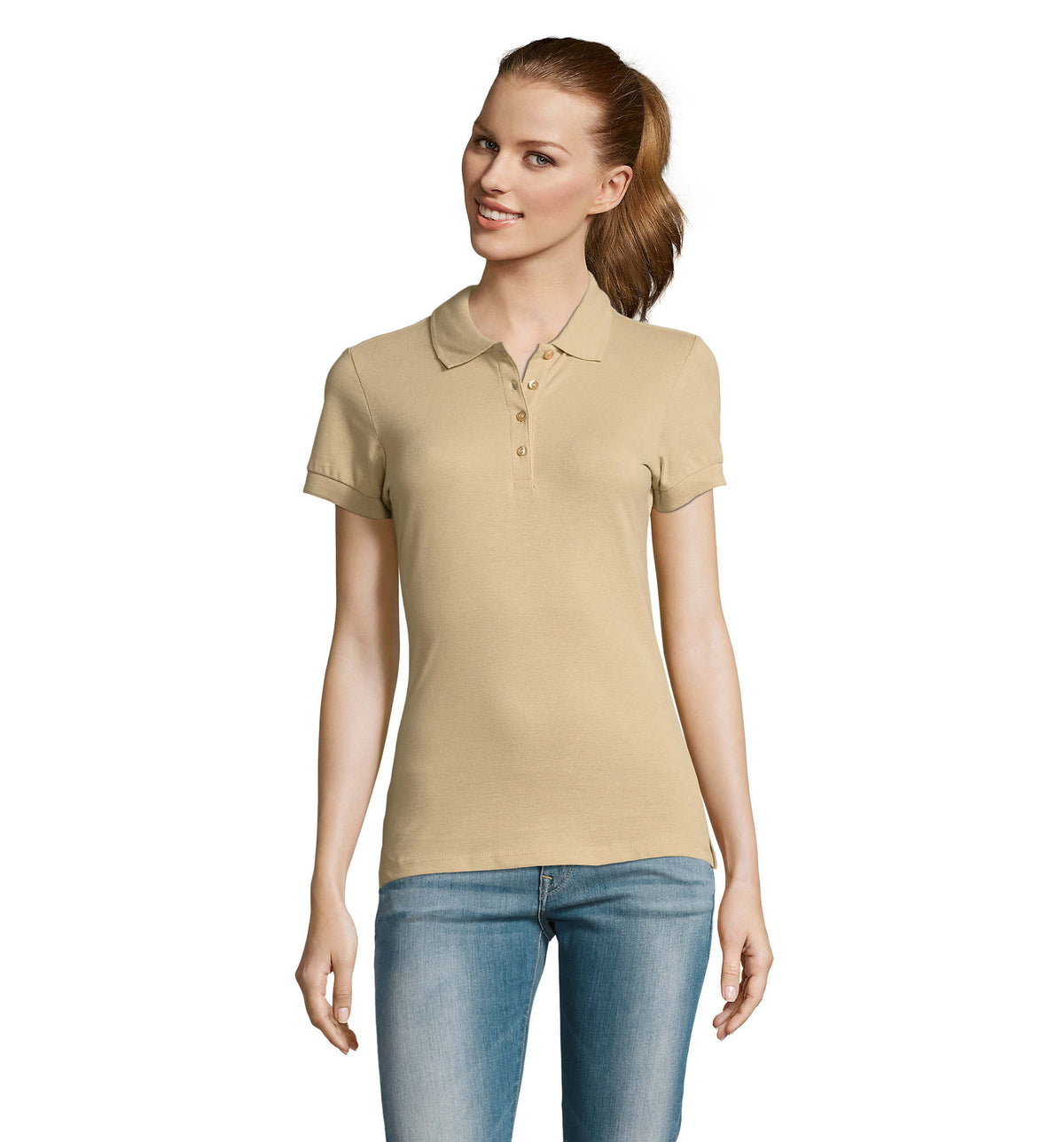Dames polo 170 g Passion in sand