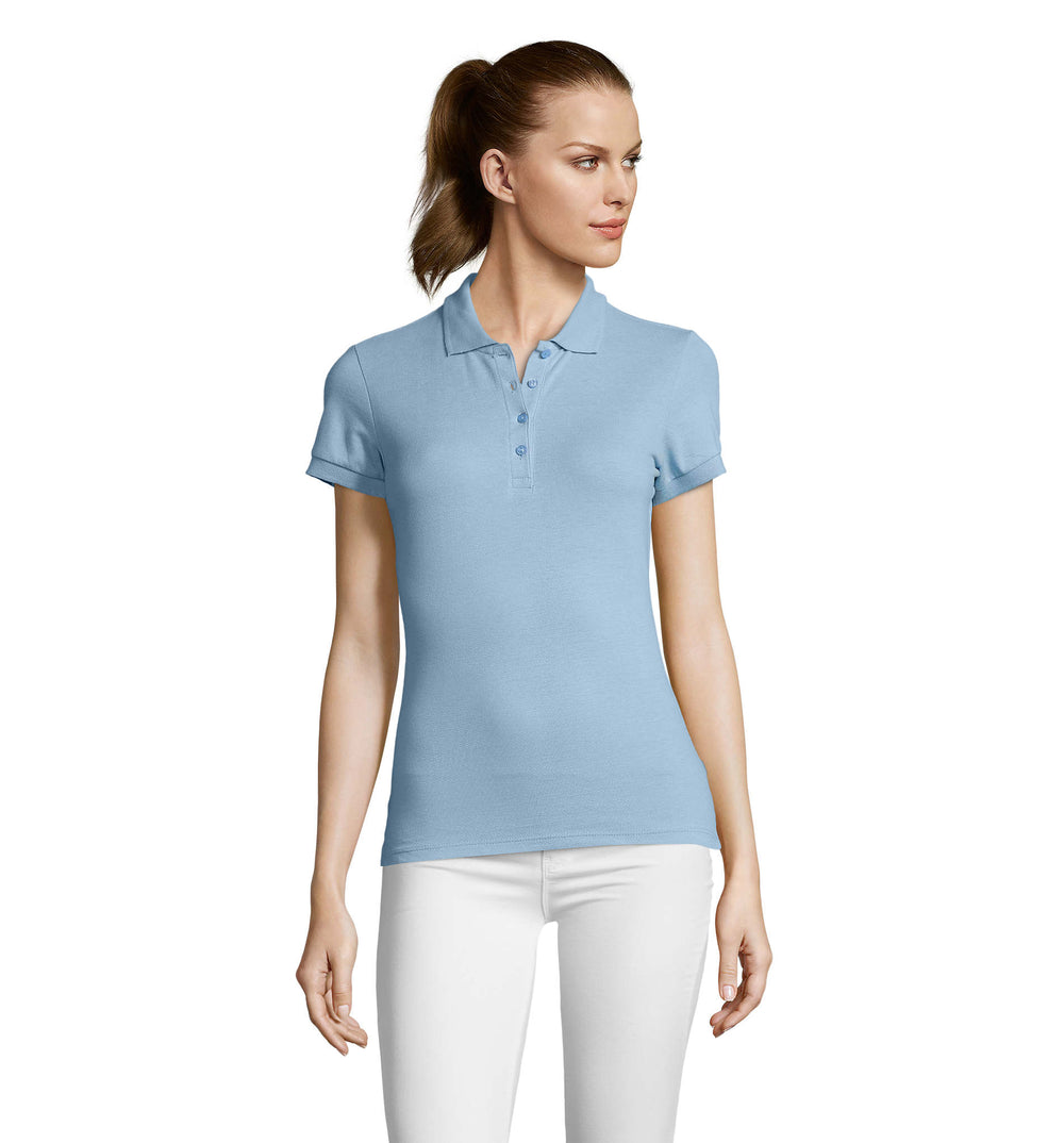 Dames polo 170 g Passion in sky blue pique