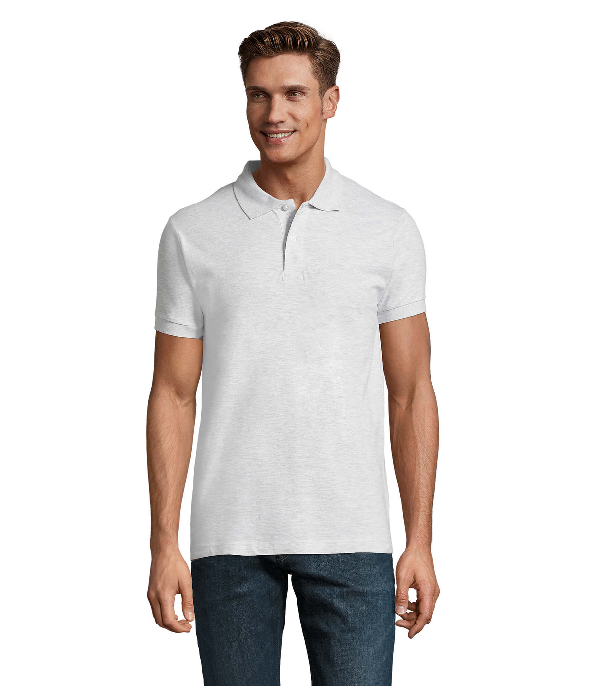 PERFECT HEREN Polo 180 g Perfect Men in asgrijs
