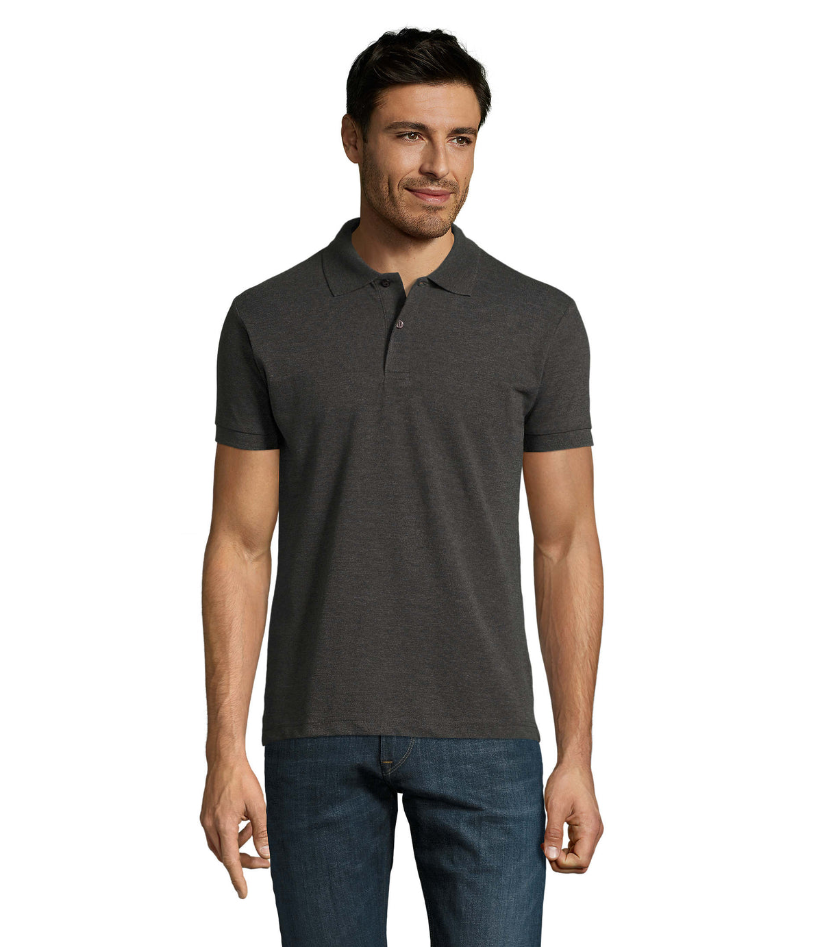 PERFECT HEREN Polo 180 g Perfect Men in charcoal melange