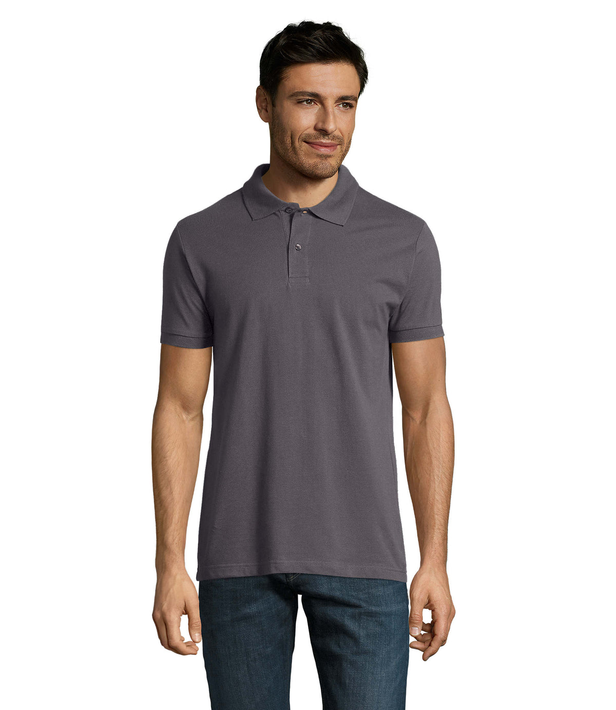 PERFECT HEREN Polo 180 g Perfect Men in donker grijs
