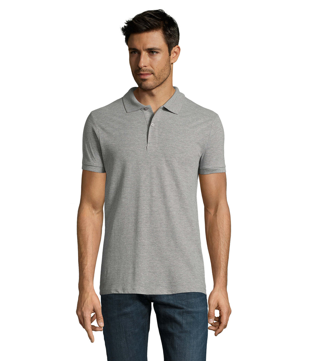 PERFECT HEREN Polo 180 g Perfect Men in grijs gemêleerd 2