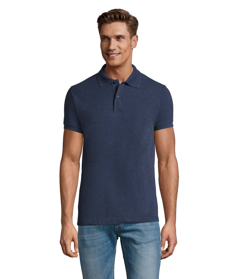 PERFECT HEREN Polo 180 g Perfect Men in heather denim