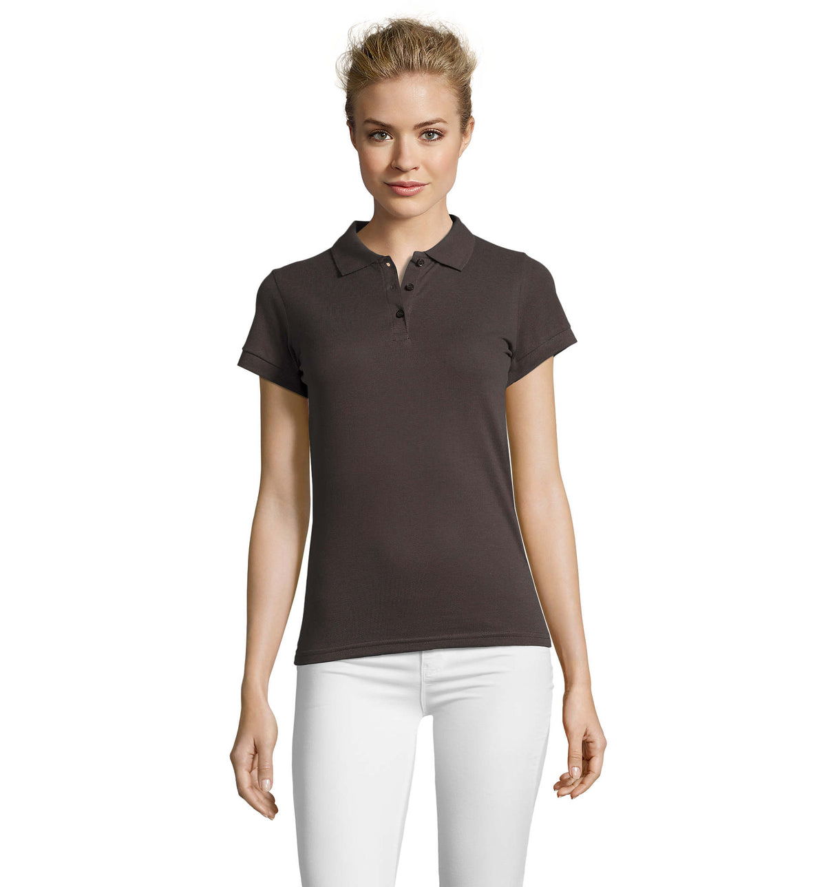 PERFECT dames polo 180 g Perfect Women in donker grijs