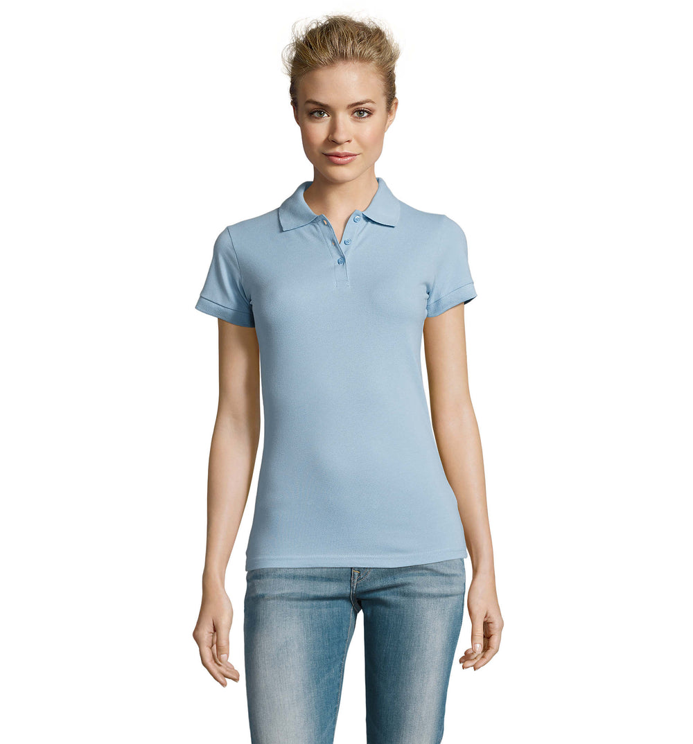 PERFECT dames polo 180 g Perfect Women in sky blue pique