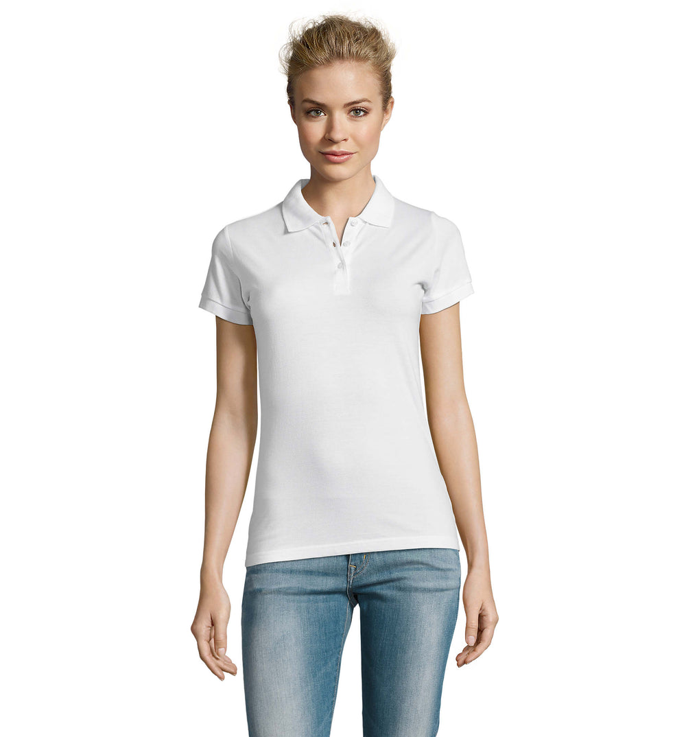 PERFECT dames polo 180 g Perfect Women in wit