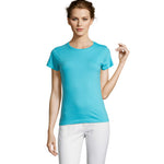 Dames t-shirt 150 g Miss in atolblauw