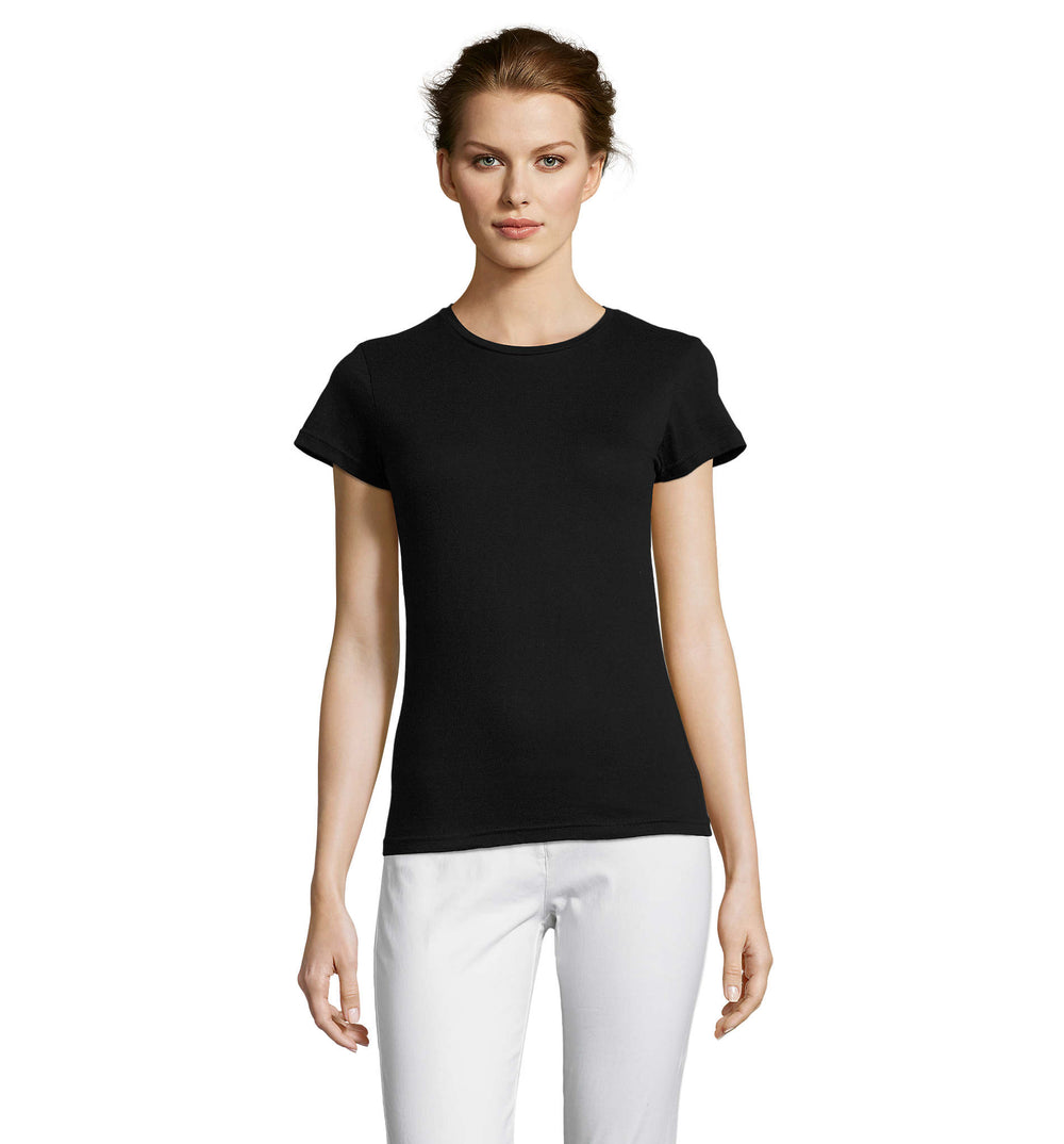 Dames t-shirt 150 g Miss in diep zwart