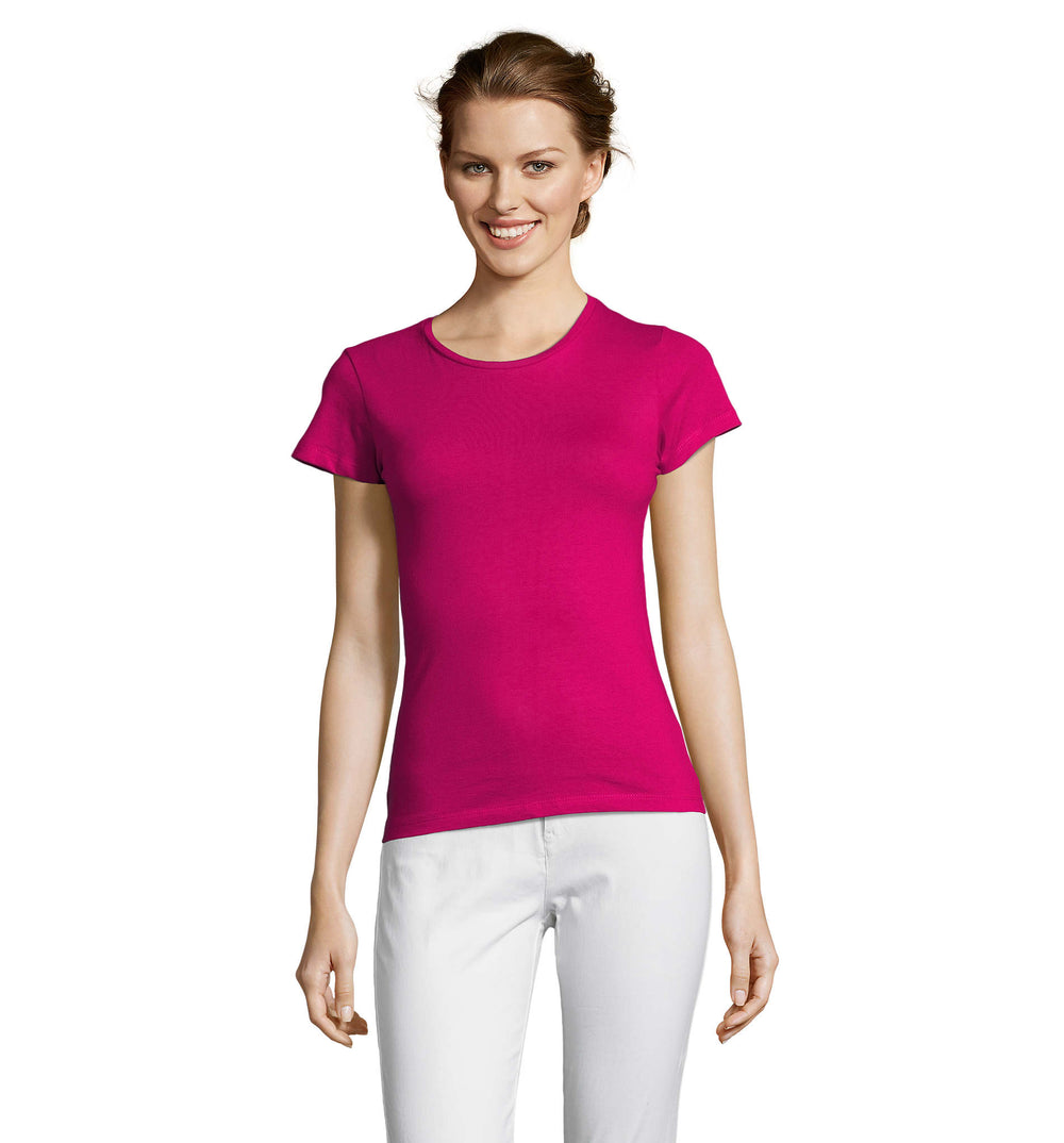 Dames t-shirt 150 g Miss in fuchsia