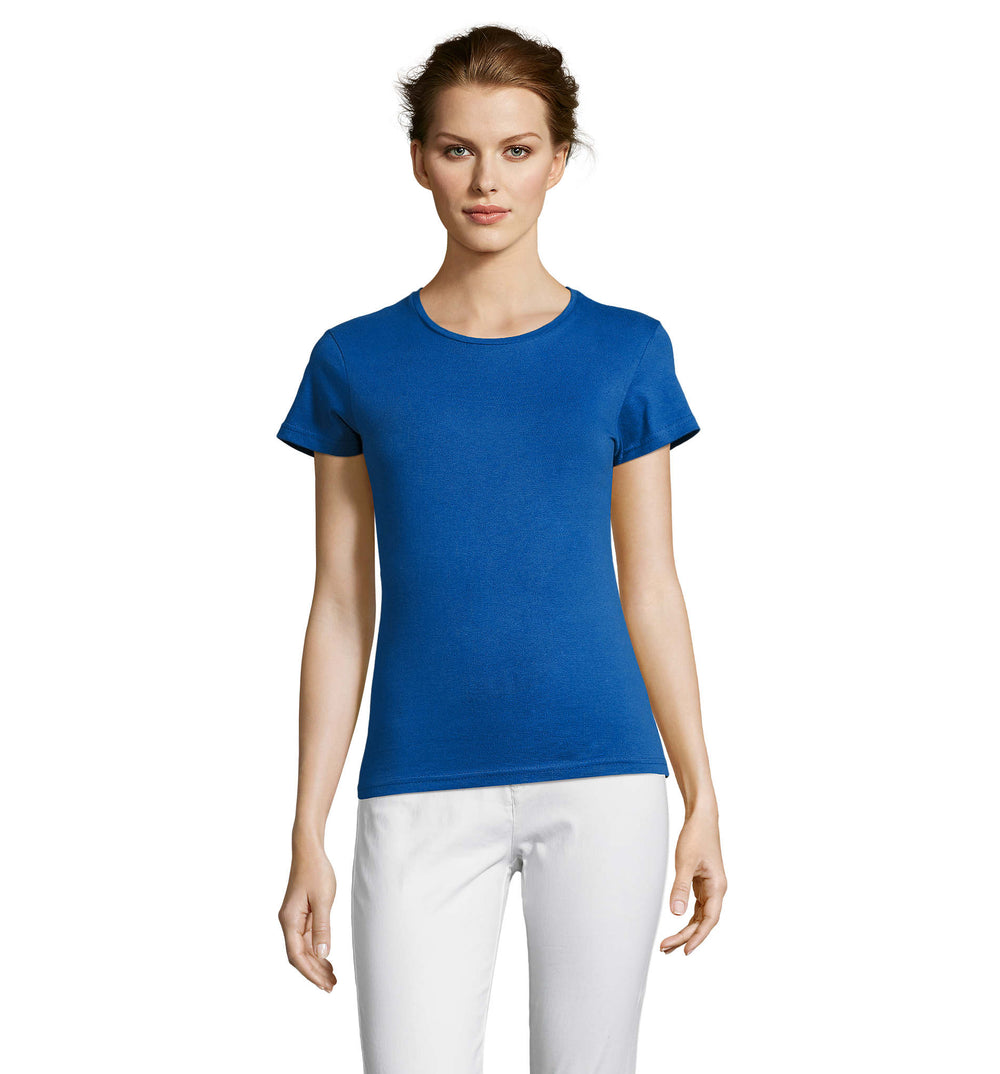 Dames t-shirt 150 g Miss in koningsblauw
