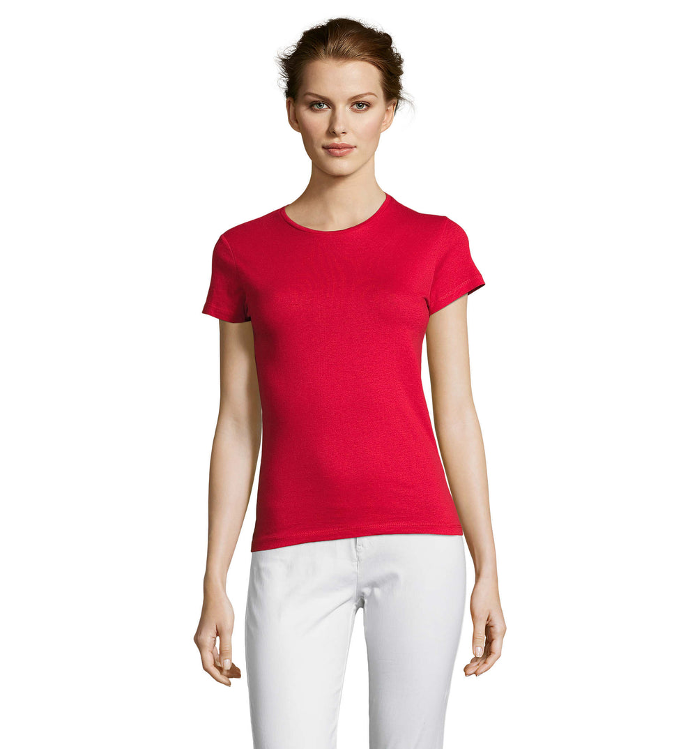 Dames t-shirt 150 g Miss in rood