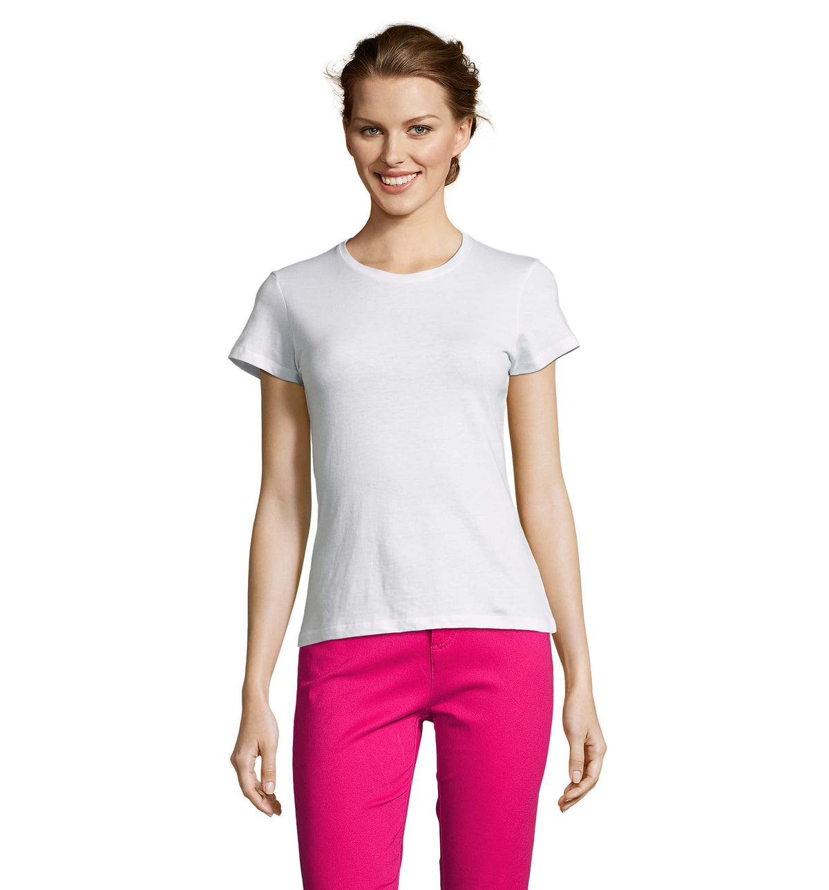 Dames t-shirt 150 g Miss in wit