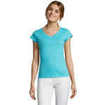Dames t-shirt 150 g Moon in atolblauw
