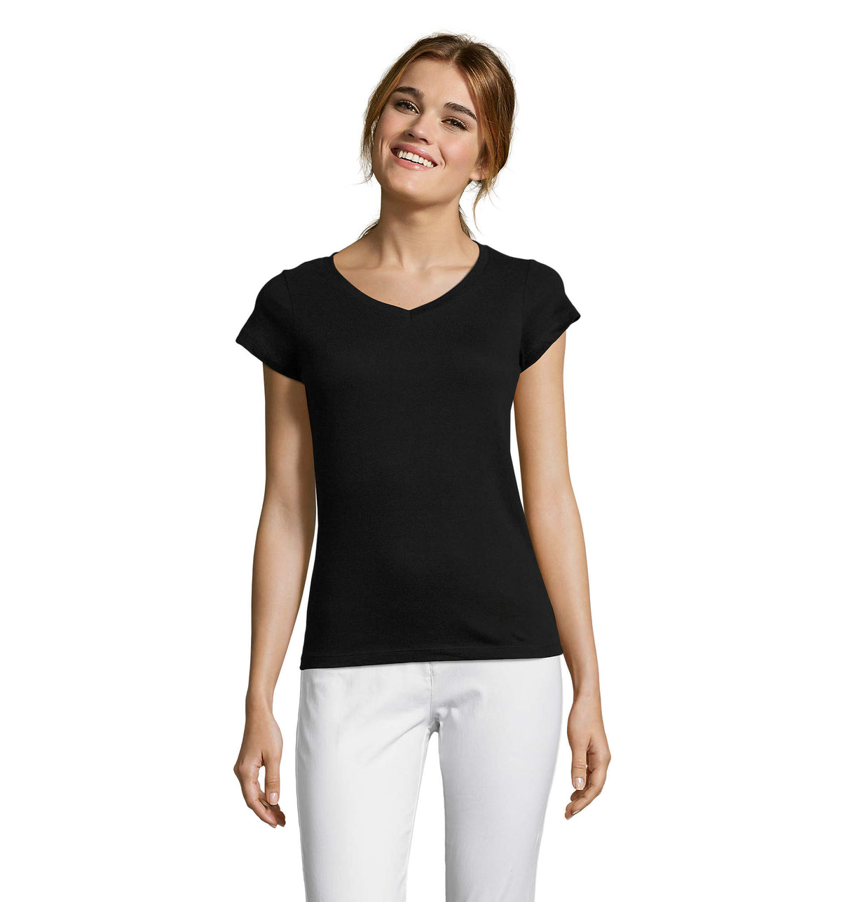 Dames t-shirt 150 g Moon in diep zwart