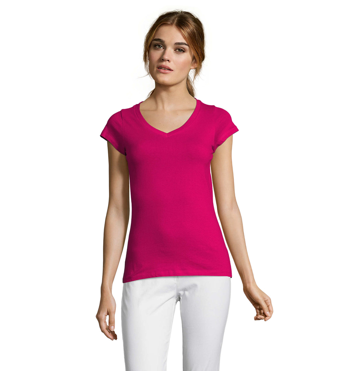 Dames t-shirt 150 g Moon in fuchsia