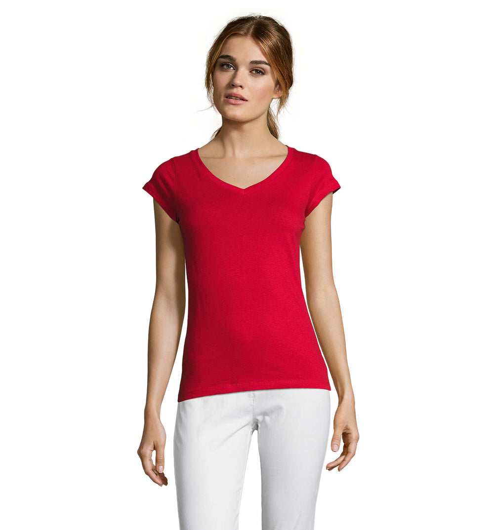 Dames t-shirt 150 g Moon in rood