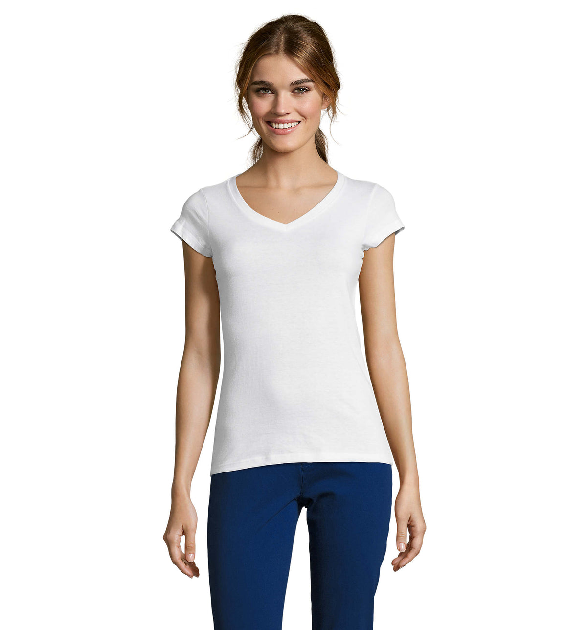 Dames t-shirt 150 g Moon in wit