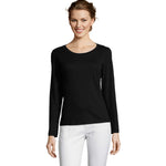 Dames t-shirt 150 g Majestic in diep zwart