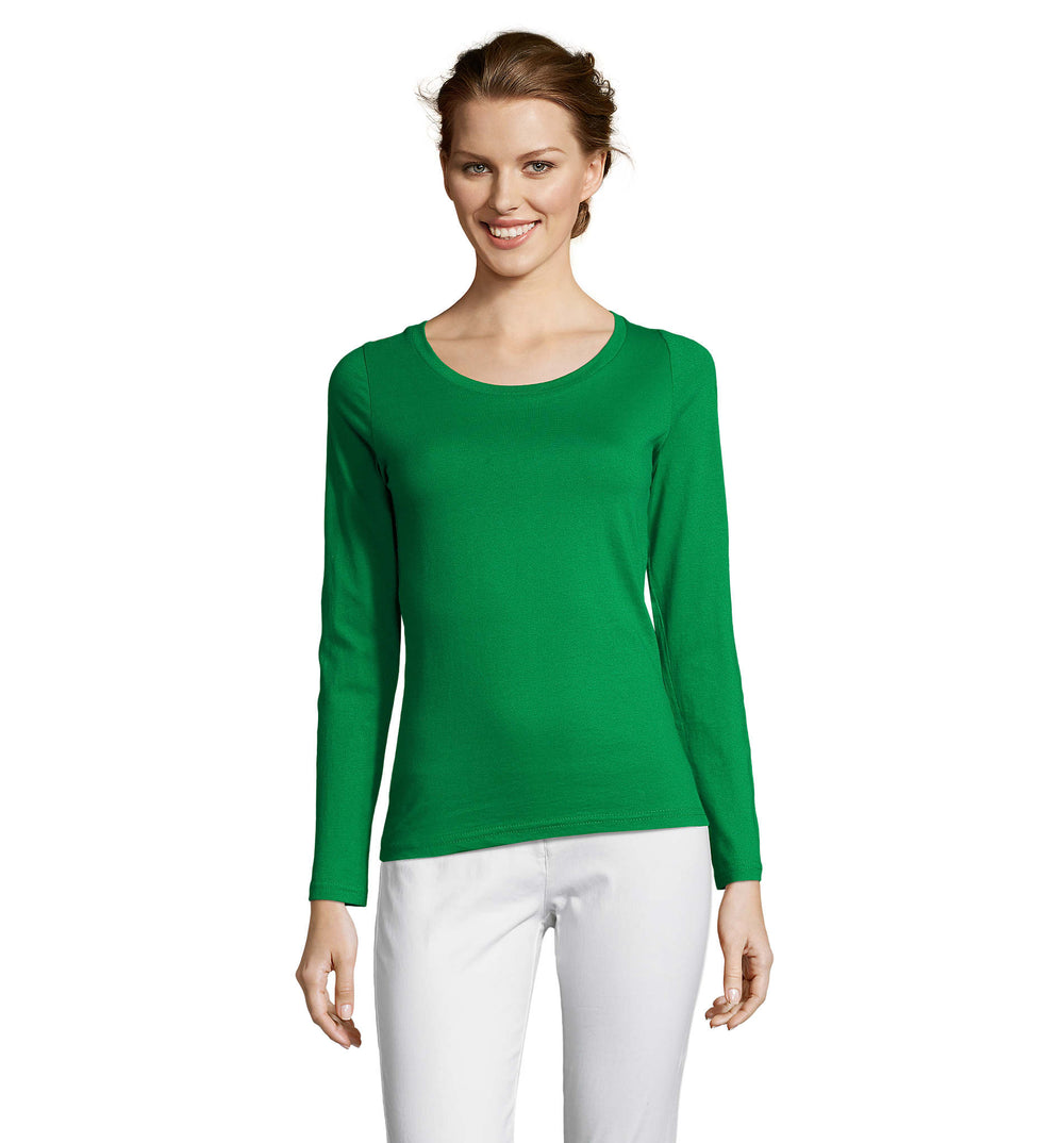 Dames t-shirt 150 g Majestic in helder groen