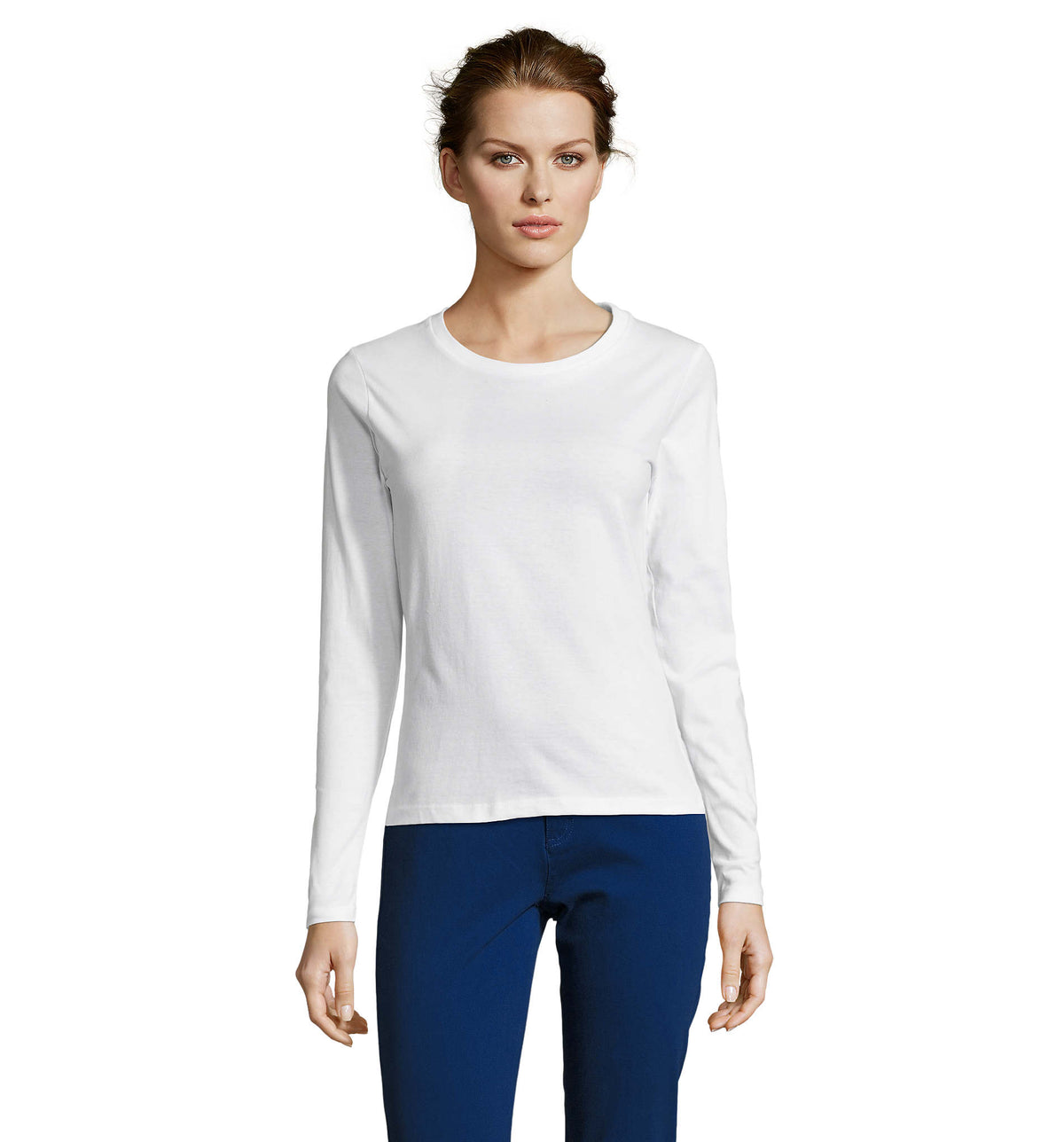 Dames t-shirt 150 g Majestic in wit