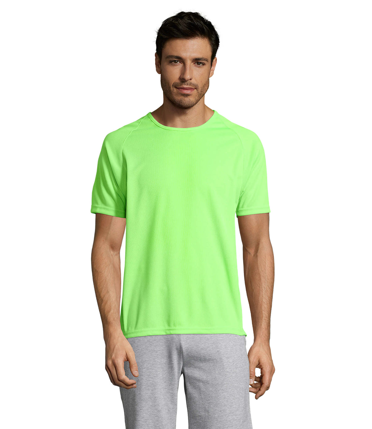 HEREN T-Shirt Sporty in neon groen