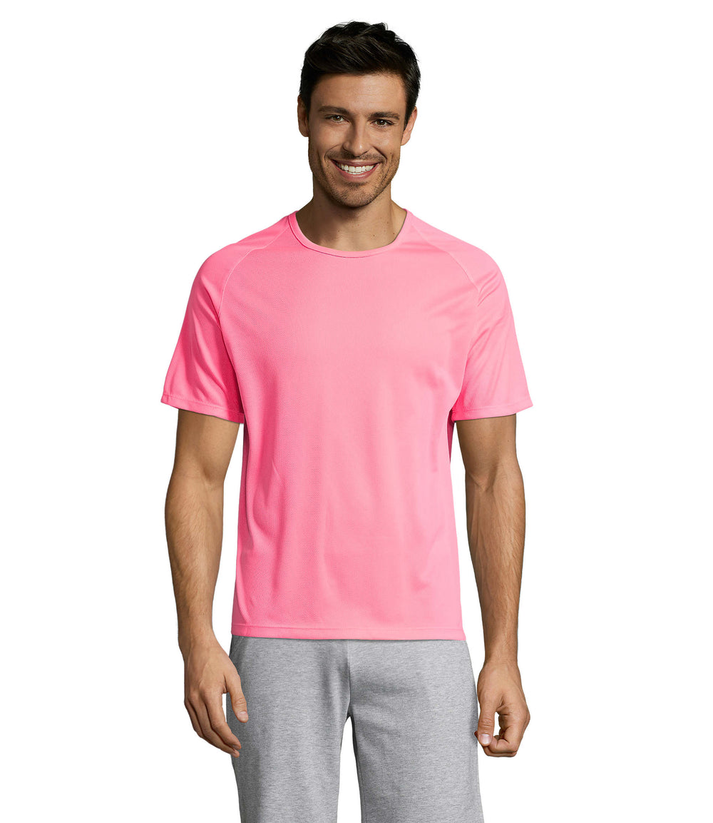 HEREN T-Shirt Sporty in neon roze 2