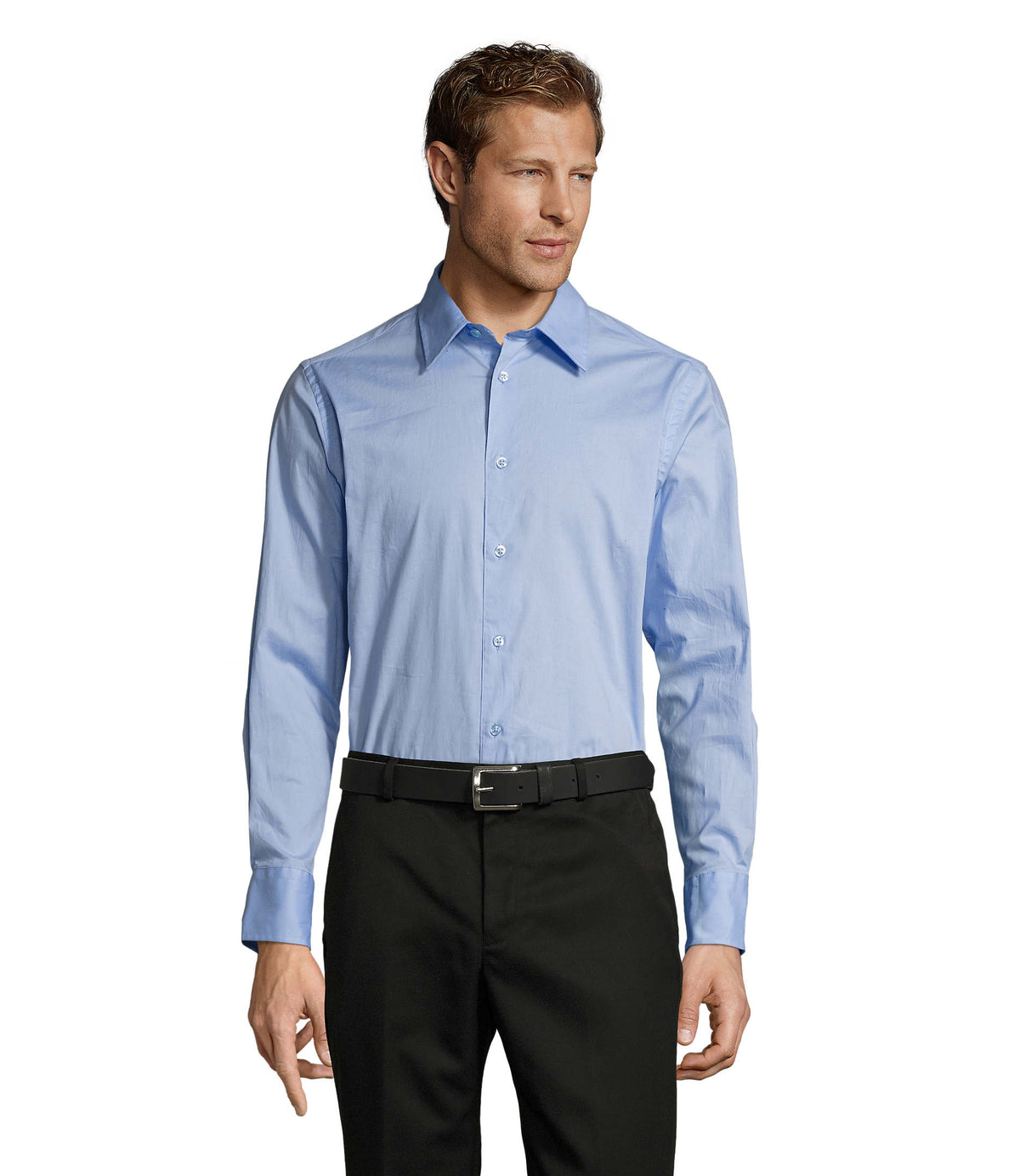 Heren shirt 140 g Brighton in heldere hemel