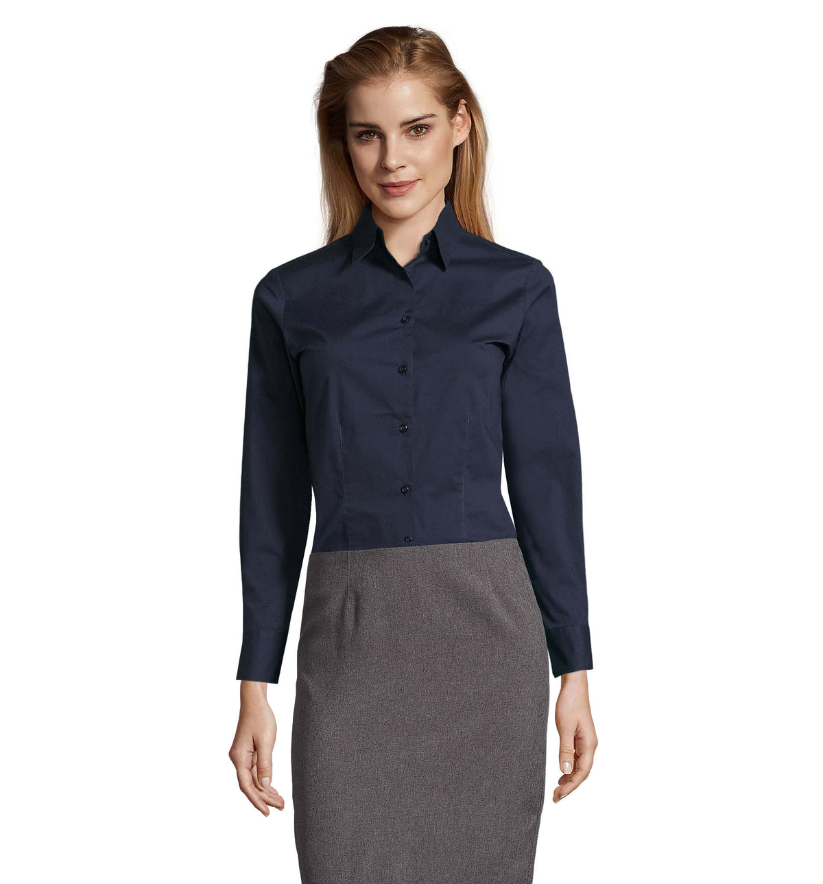 Dames shirt 140 g Eden in dark blue
