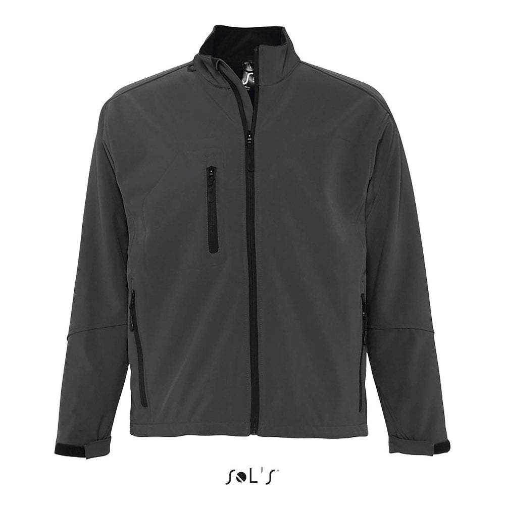 Heren shoftshell 340 g Relax in houtskool grijs