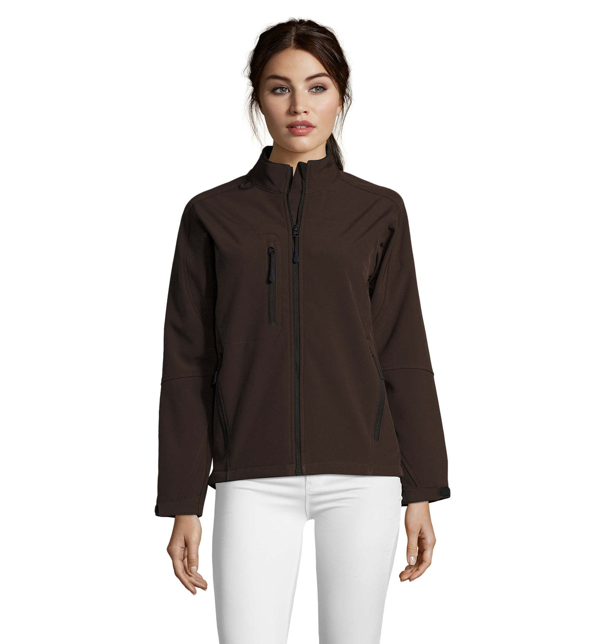 Dames shoftshell 340 g Roxy in pure chocolade
