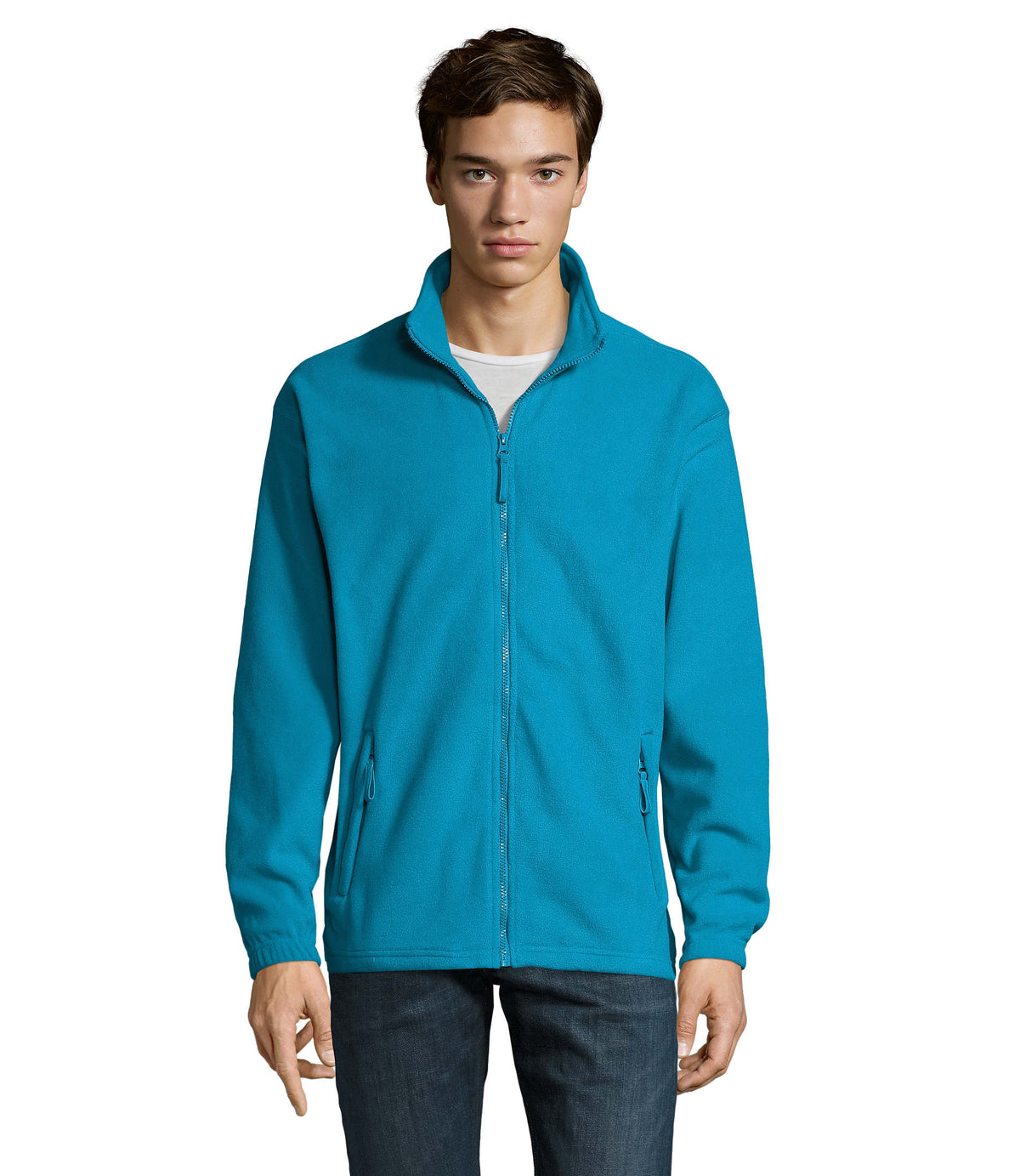 Fleece jack met rits North in aqua