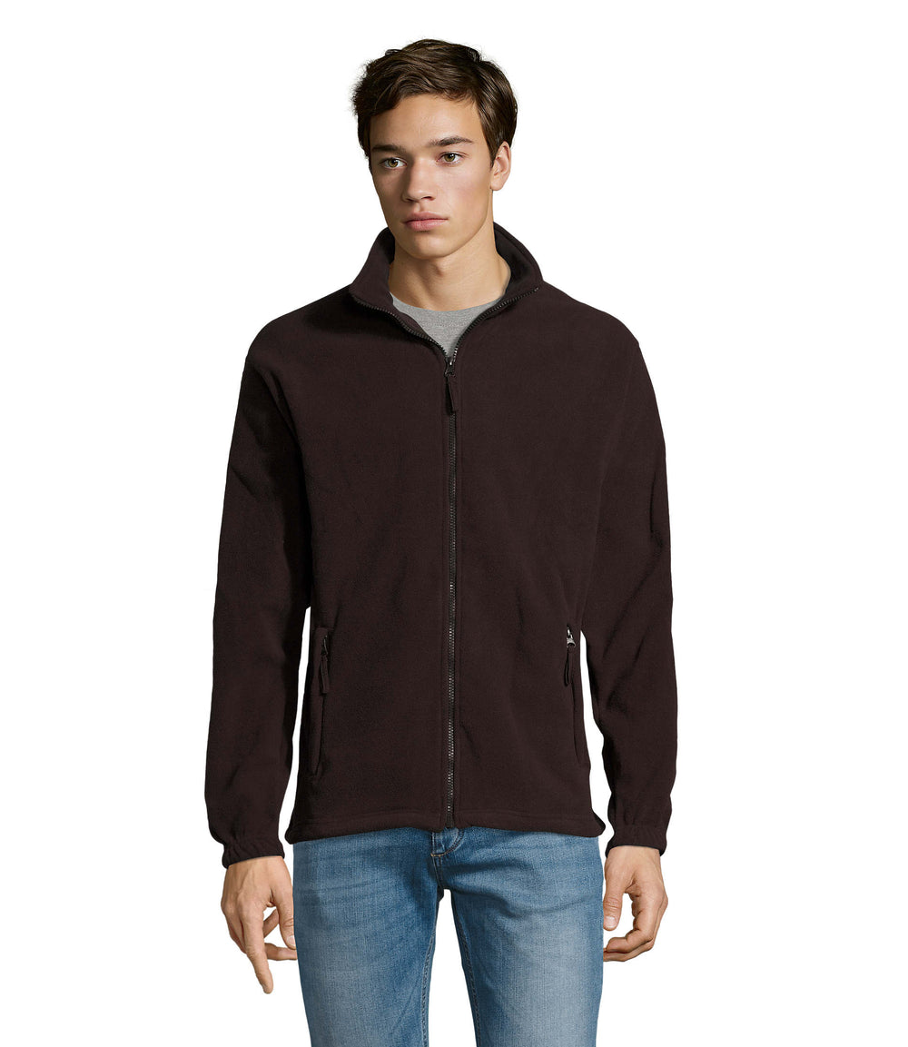 Fleece jack met rits North in pure chocolade