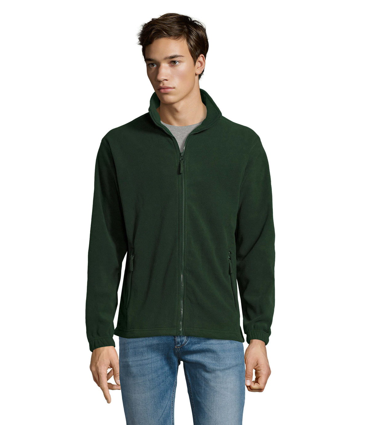 Fleece jack met rits North in groen