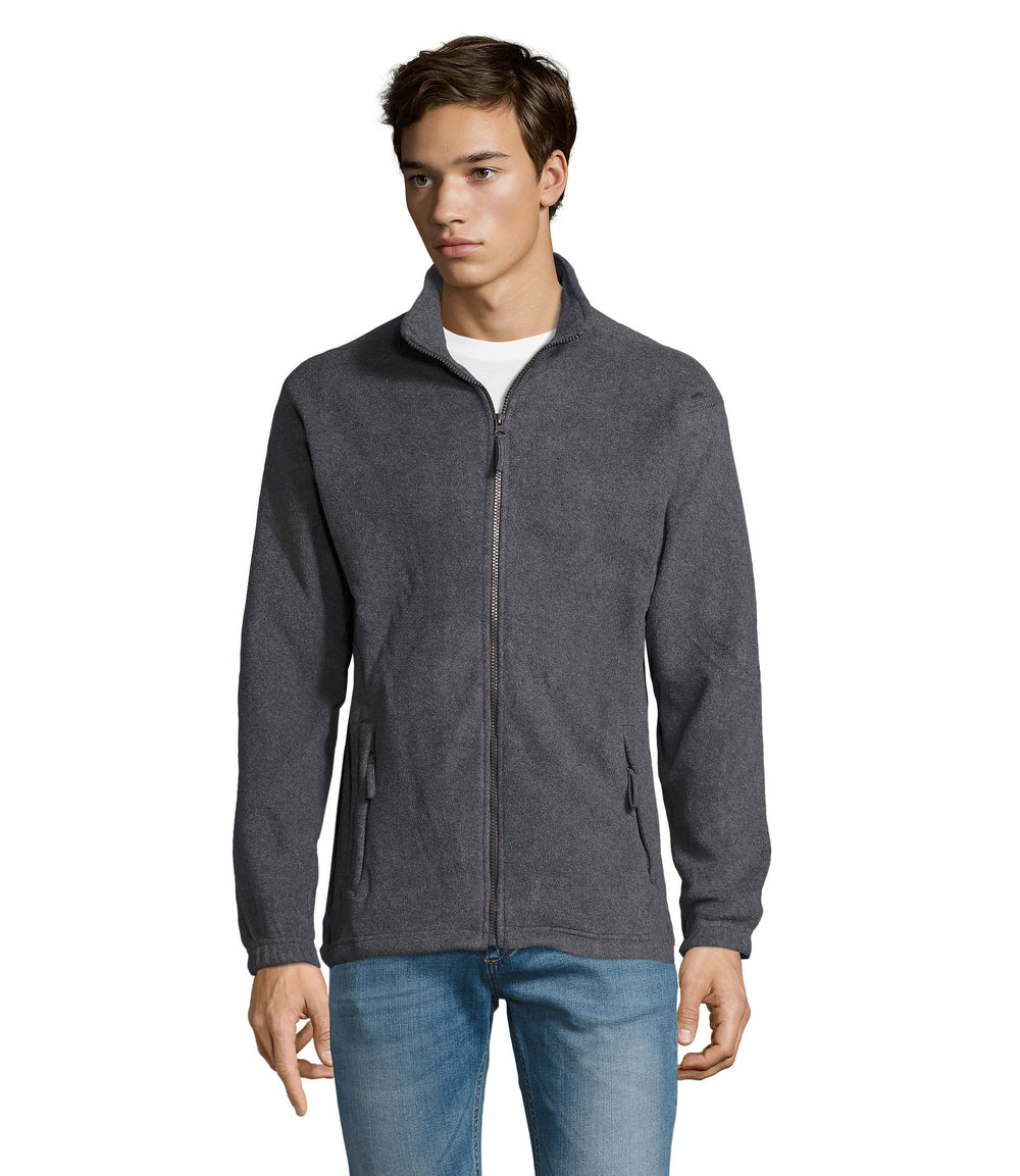 Fleece jack met rits North in grijs gemeleerd