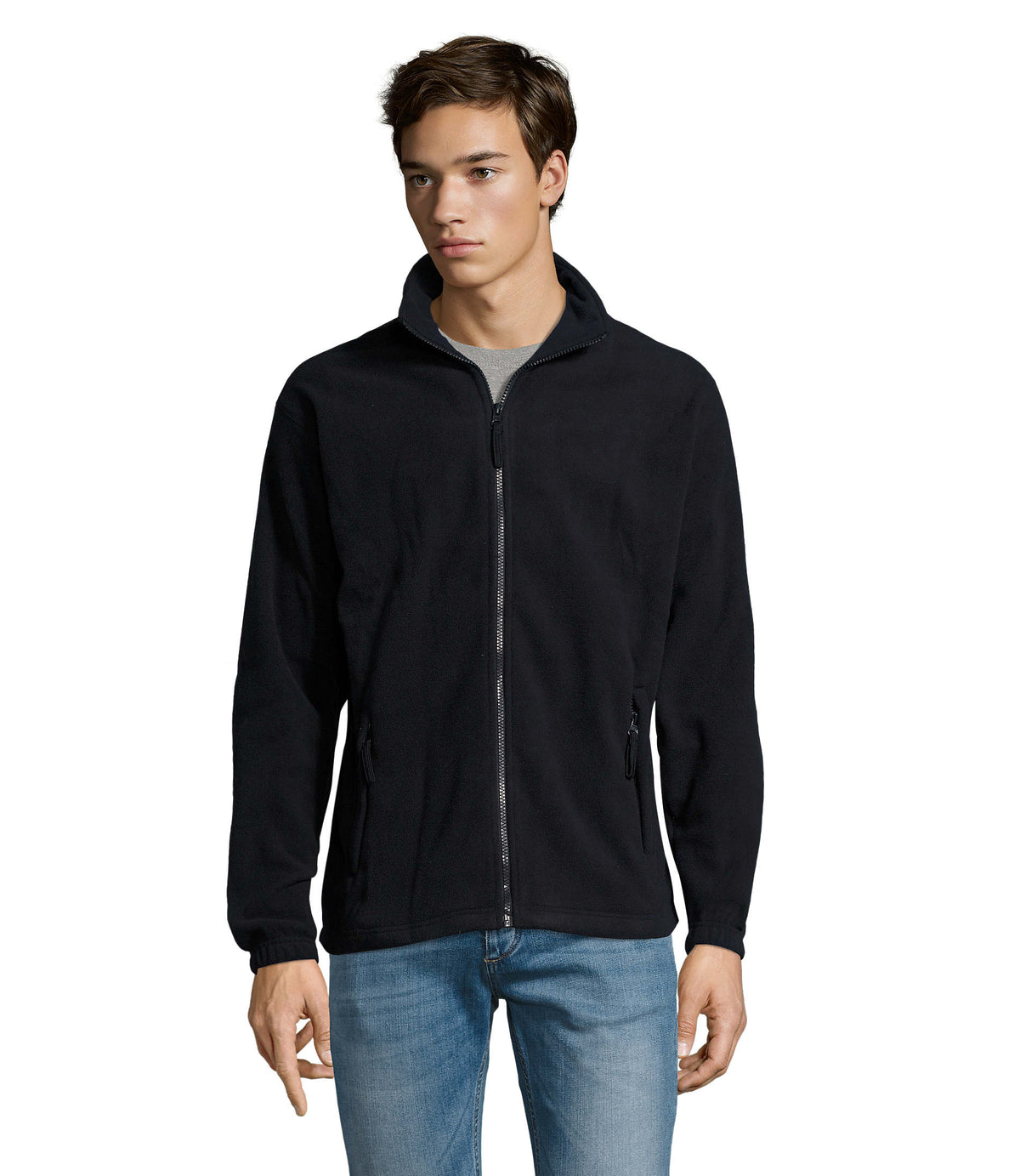 Fleece jack met rits North in marine