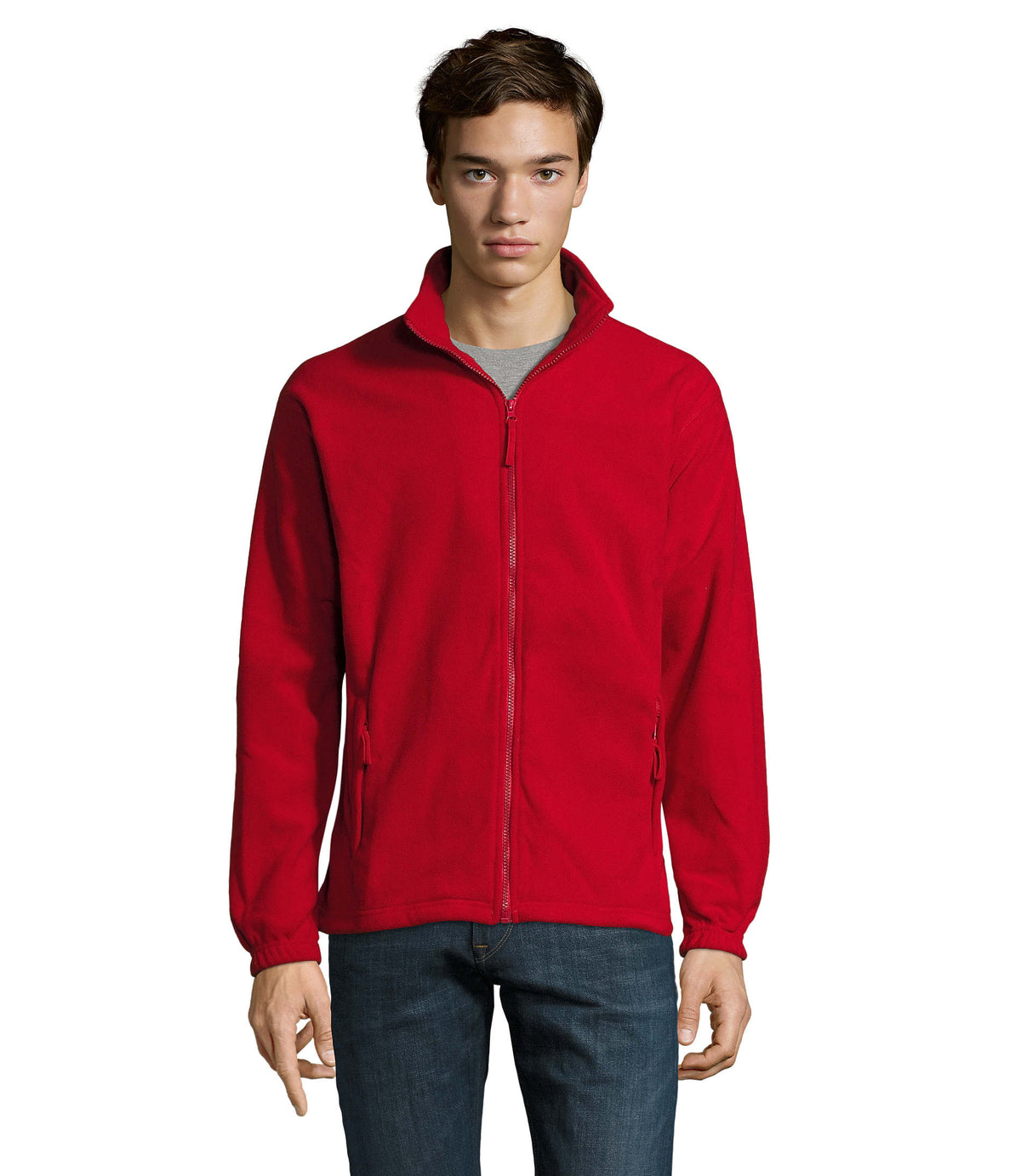 Fleece jack met rits North in rood