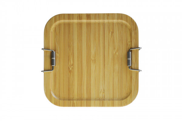 CP BA Q1 RVS sandwichbox met bamboe deksel – compact en duurzaam