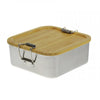 CP BA Q1 RVS sandwichbox met bamboe deksel – compact en duurzaam