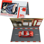 Schoko-Auto Mix, ca. 13g, Werbekarte gefaltet bedrukken – promotionele snack