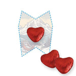 Schoko-Herzen, ca. 5g, Flyer mini eigene Form bedrukken – promotionele snack