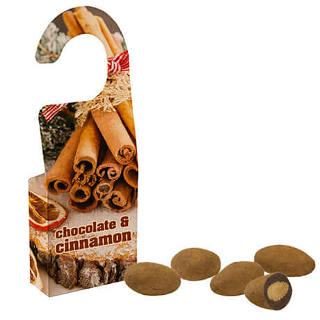 Deurhanger met chocolade amandelen en kaneel bedrukken