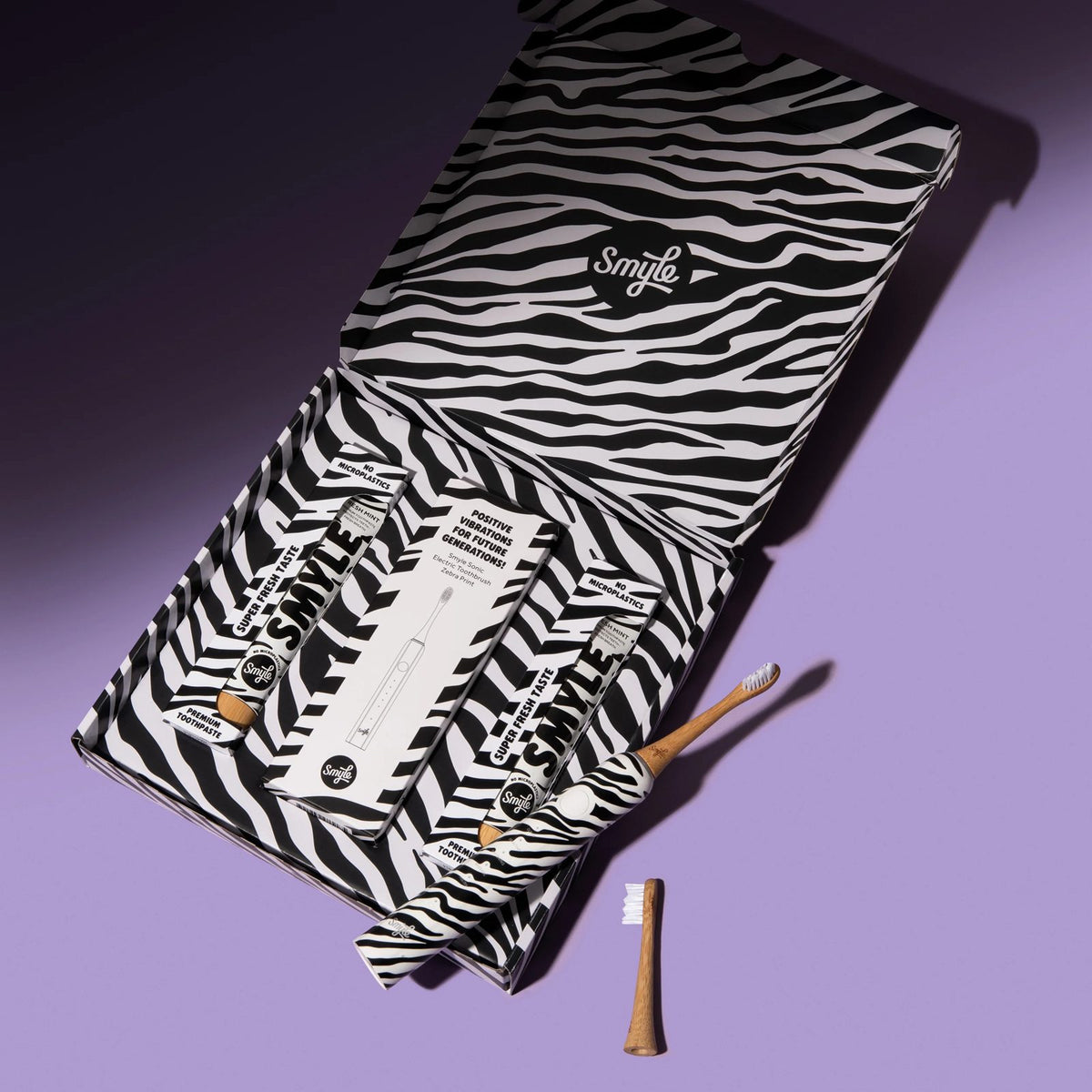 Smyle cadeauset zebra in geopende geschenkdoos