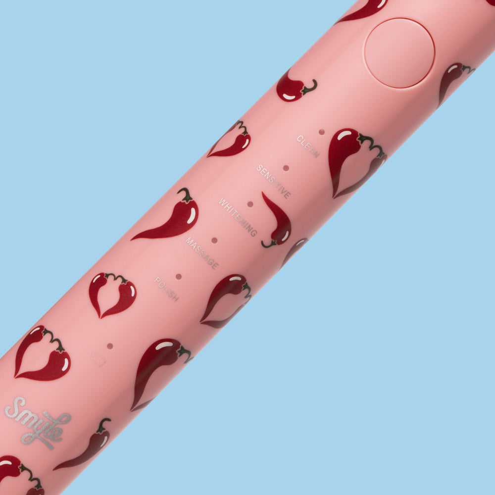 Close-up van de Smyle elektrische tandenborstel Spicy Hearts