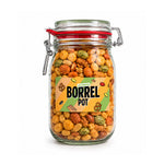 Snoeppot "Borrelpot" met borrelmix (weckpot 1000 ml)