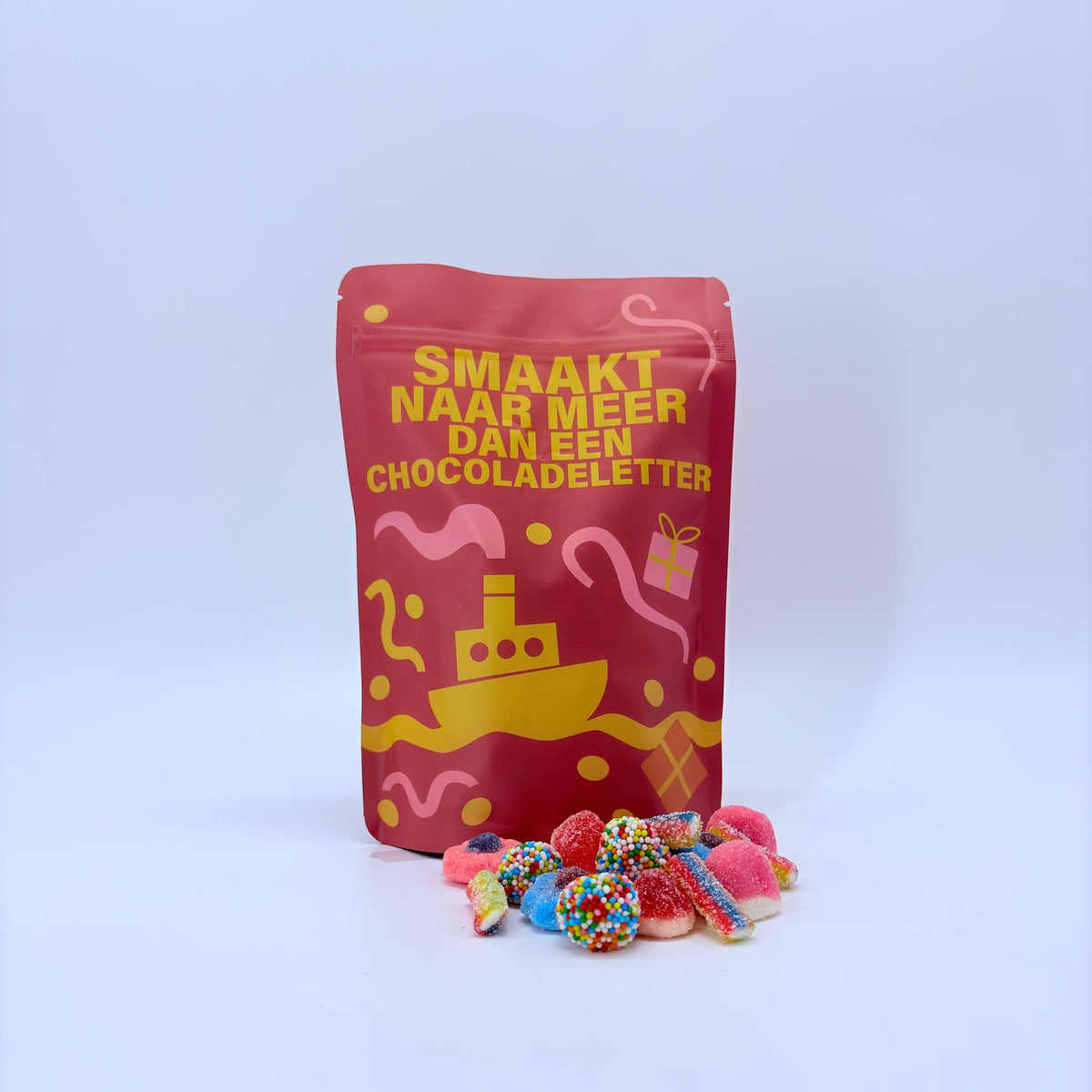 Sinterklaas stazak, uitvoering gemengd snoep, 250 gram, ander aanzicht